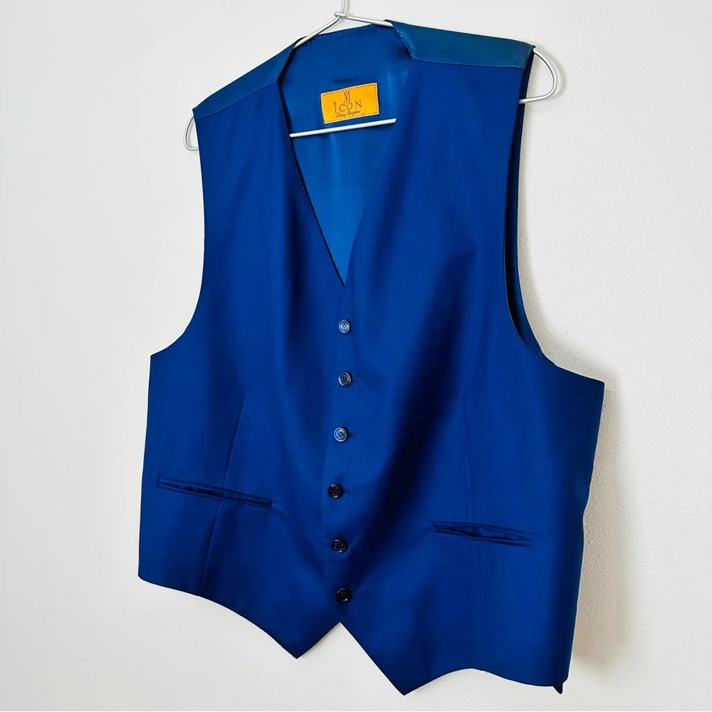 Icon Satin royal blue formal vest